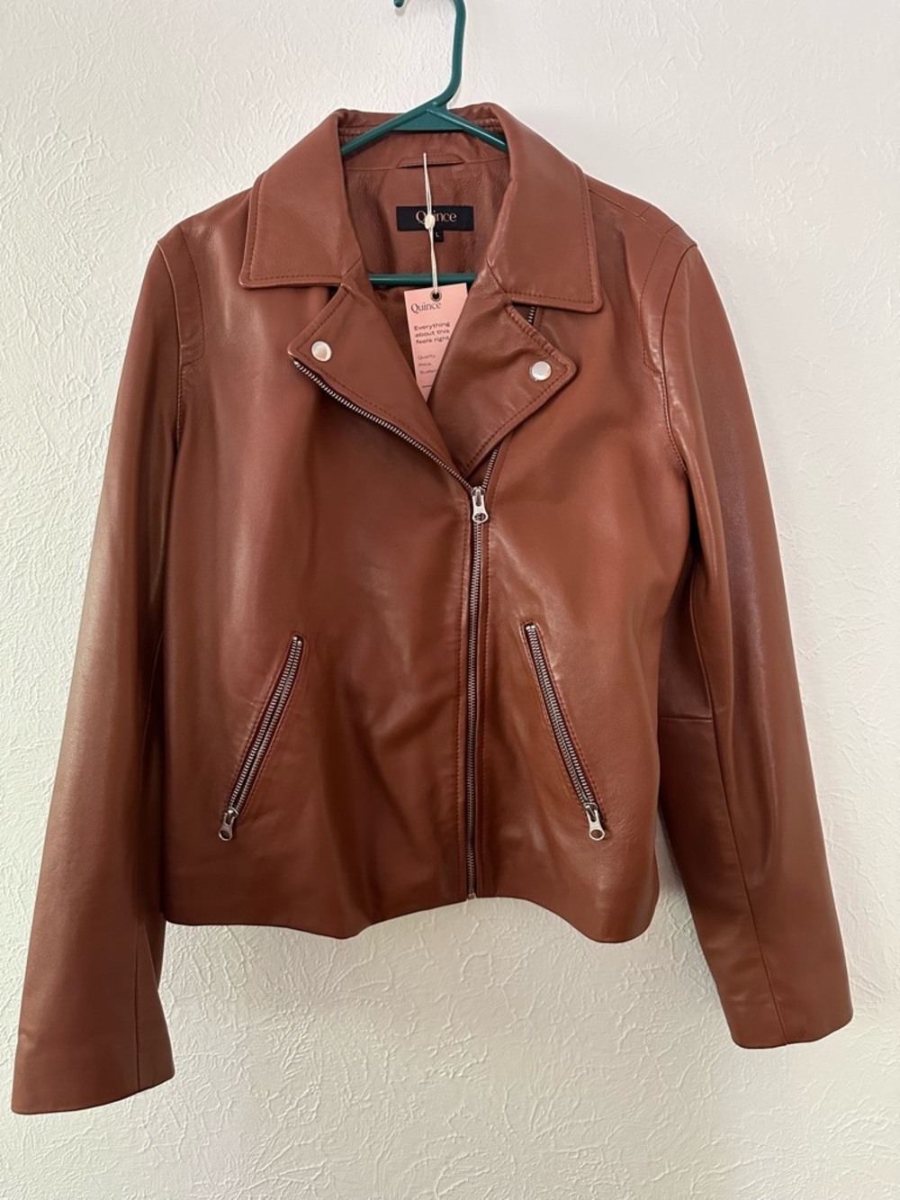 Quince Women's Chestnut Leather Moto Jacket